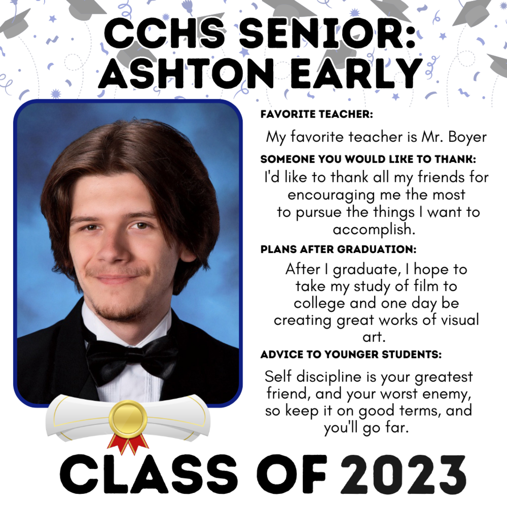 Picture of Ashton Early, Senior Spotlight Student for May 17, 2023